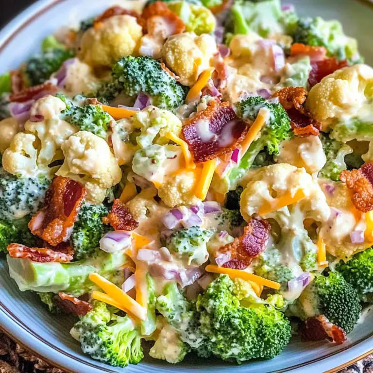 Broccoli Cauliflower Salad with Bacon Recipe