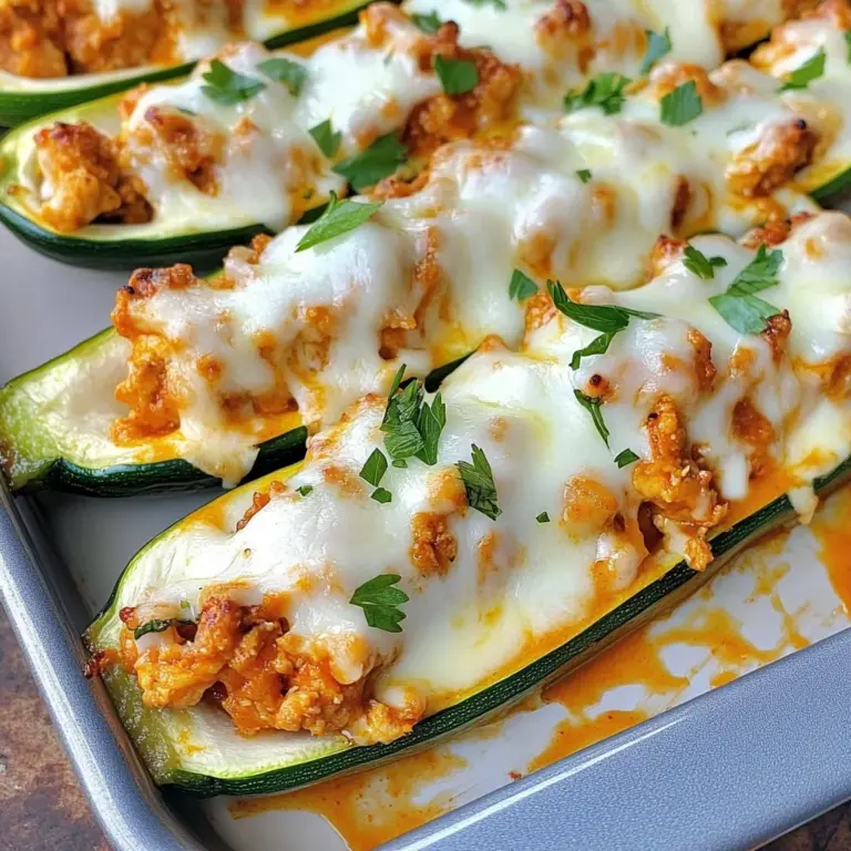 Buffalo Chicken Zucchini Boats (Low Carb)