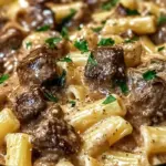 Creamy Garlic Beef Pasta