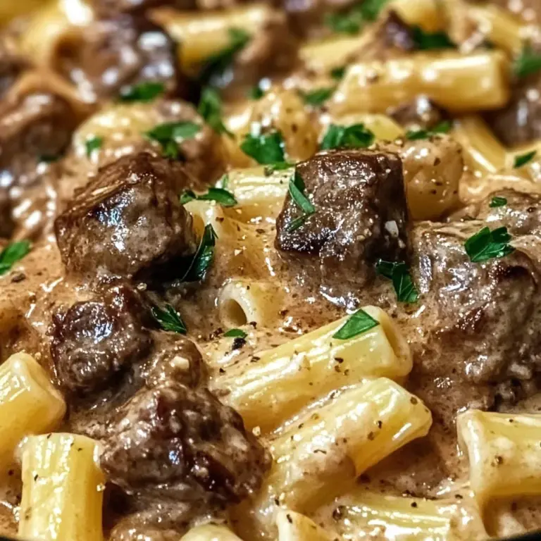 Creamy Garlic Beef Pasta