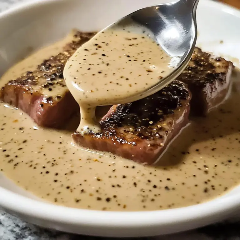 Creamy Peppercorn Sauce Recipe For Steak and Beef | Sip Bite Go