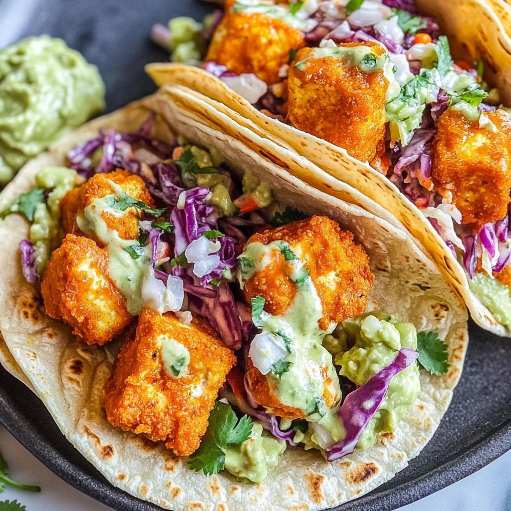 Crispy Buffalo Tofu Tacos