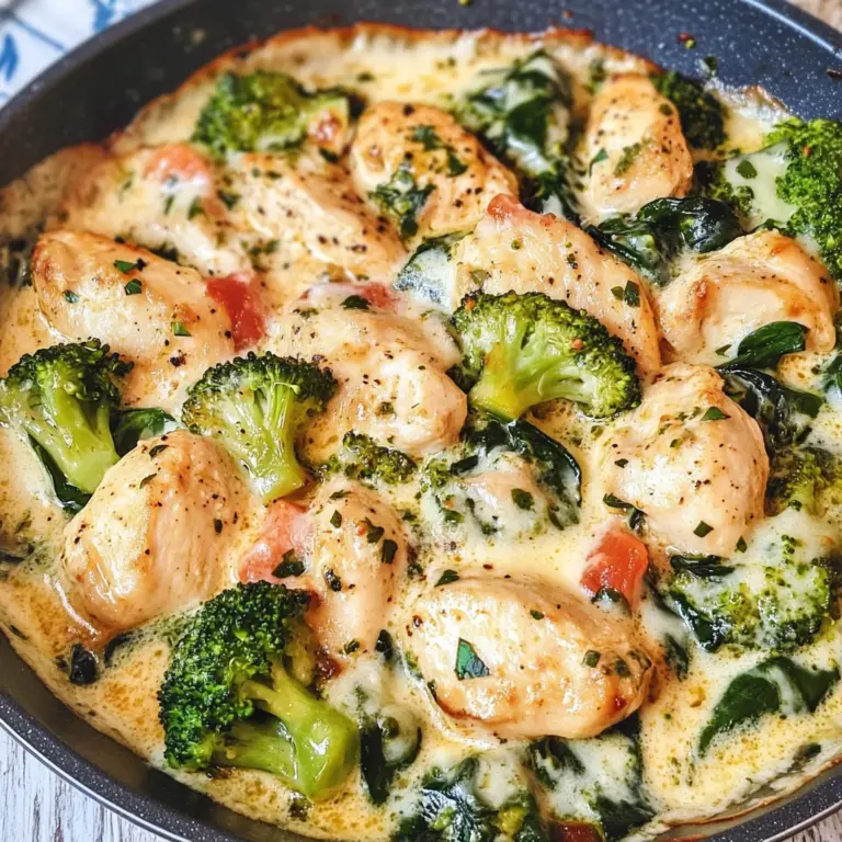 Garlic Chicken with Broccoli and Spinach