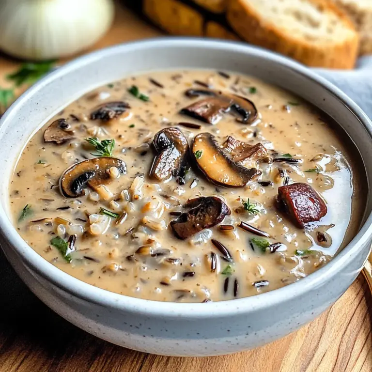 Vegan Mushroom Wild Rice Soup
