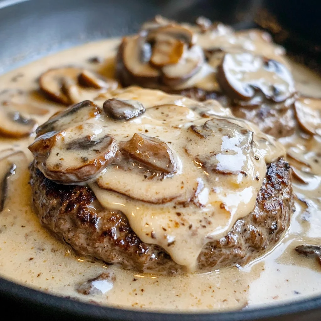 Keto Burger Steak with Mushroom Gravy Recipe