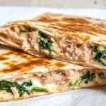 10-Minute Tuna Melt Quesadilla With Sriracha Sauce