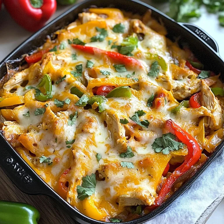 Chicken Fajitas Casserole (easy and cheesy!)