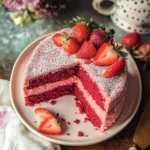 Vegan Strawberry Cake (Gluten free + 6 ingredients)