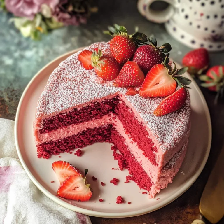 Vegan Strawberry Cake (Gluten free + 6 ingredients)
