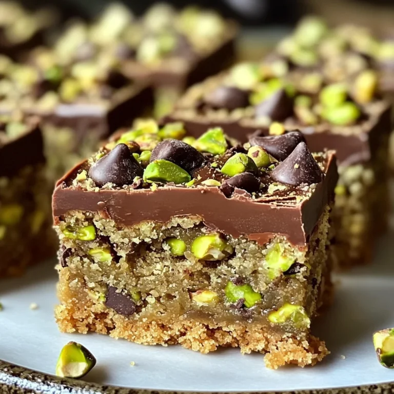 Brown Butter Dubai Pistachio Chocolate Chip Cookie Bars 🍪
