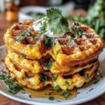 Cheddar Jalapeño Cornbread Waffles