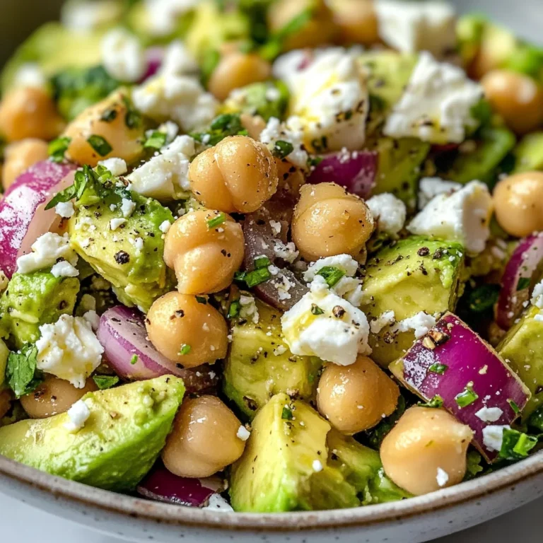 Chickpea Feta Avocado Salad