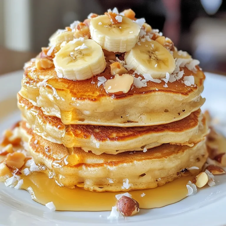 Toasted Coconut Macadamia Pancakes with Coconut Syrup