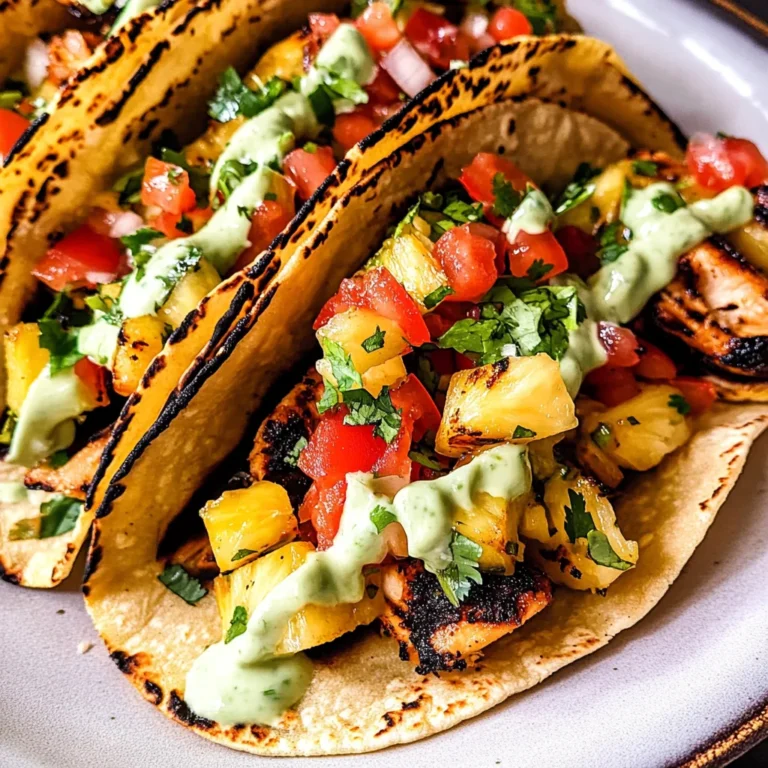 Chili Lime Chicken Tacos with Grilled Pineapple Salsa