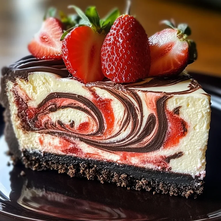 Chocolate Strawberry Swirl Cheesecake